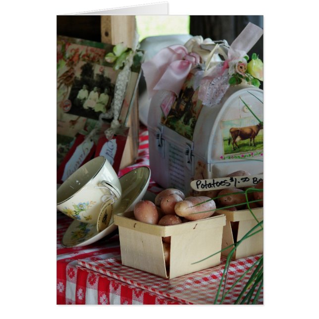 Potatis $1,50 a Box Hälsningskort (Framsidan)