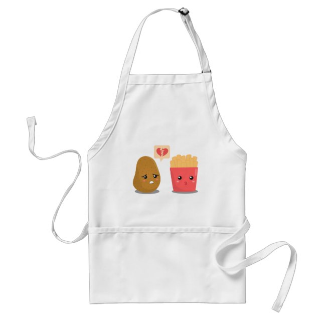 Potatis är hjärtekrossad över pommes frites förkläde (Framsidan)