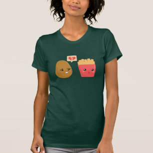 Potatis är hjärtekrossad över pommes frites t-shirt