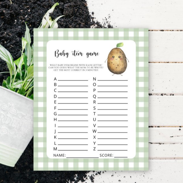 Potatis Baby Artikel Spel. Baby Shower Spel (Skapare uppladdad)