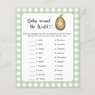Potatis Baby shower - baby runt om i världen spel
