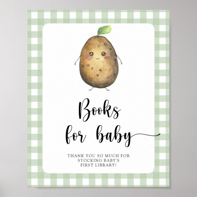 Potatis baby shower - böcker för bebis poster (Framsidan)