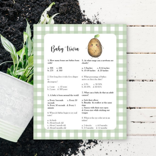 Potatis - Baby Trivia | Baby Shower Lek (Skapare uppladdad)