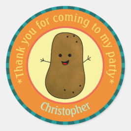 Potatis fest tack Personlig Runt Klistermärke