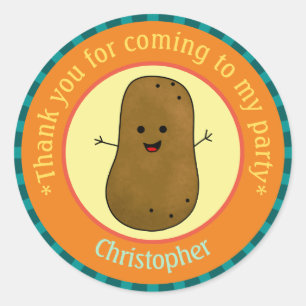Potatis fest tack Personlig Runt Klistermärke