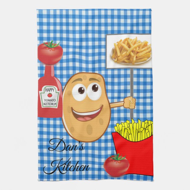 Potatis, Fransk Fries, Play Kitchen-Towel Kökshandduk (Vertikal)