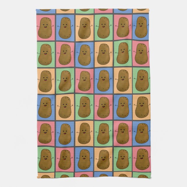 Potatis i Pop Art-stil Kökshandduk (Vertikal)