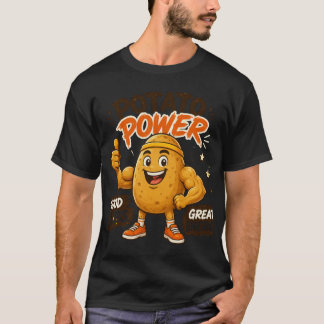 Potatis Kraft Tecknad Fitness Design T Shirt