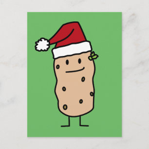 Potatis med jultomten Hat Lycklig Helg Vykort