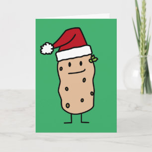 Potatis med jultomten Hat Lycklig Helgkort
