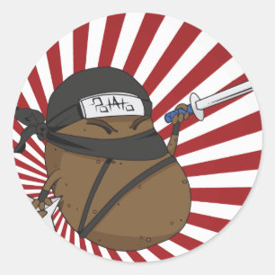 Potatis Ninja Runt Klistermärke