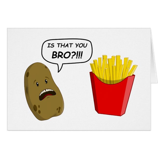 potatis och småfiskar hälsningskort (Framsidan Horizontal)