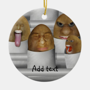 Potatis på linjen julgransprydnad keramik