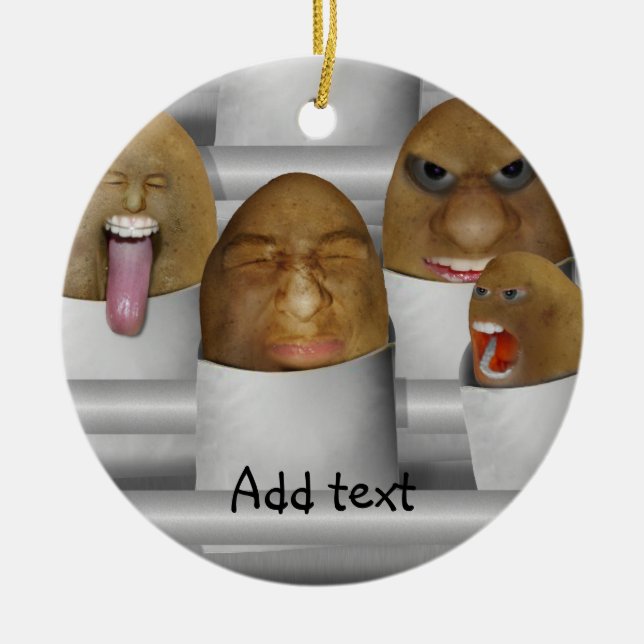 Potatis på linjen julgransprydnad keramik (Framsidan)