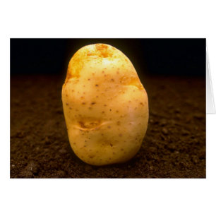 Potatis på smuts hälsningskort