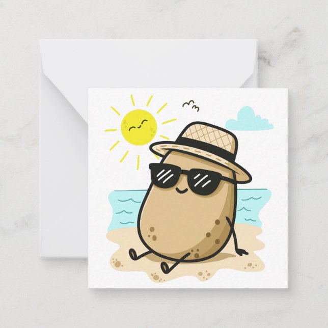 Potatis På Stranden Sommarstämning Anteckningskort (Framsida)
