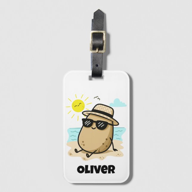 Potatis På Stranden Sommarstämning Bagagebricka (Framsida vertikal)
