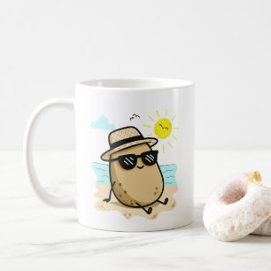 Potatis På Stranden Sommarstämning Kaffemugg