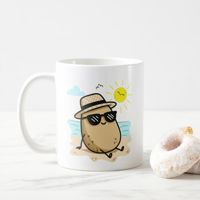 Potatis På Stranden Sommarstämning Kaffemugg (Med munk)
