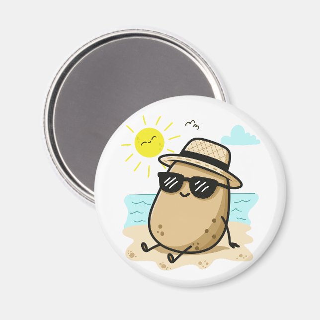 Potatis På Stranden Sommarstämning Magnet (Front/Back)