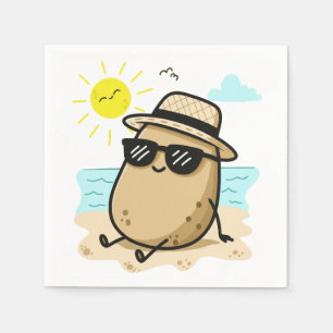 Potatis På Stranden Sommarstämning Pappersservett