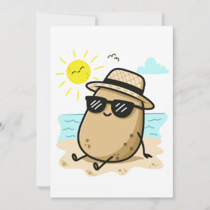 Potatis På Stranden Sommarstämning Tack Kort