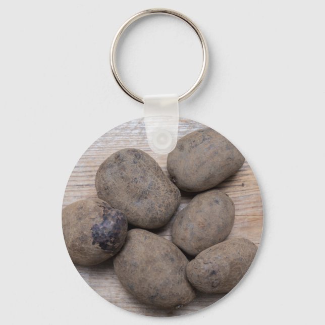 Potatis på träburk nyckelring (Framsida)