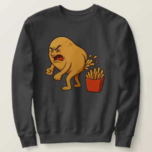 Potatis Pooping French Fries l Roliga French Fries Lång Ärmad Tröja