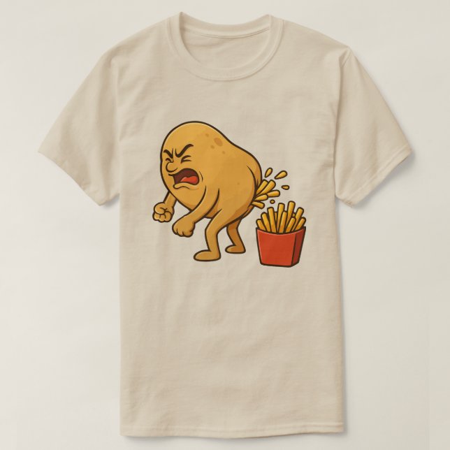 Potatis Pooping French Fries l Roliga French Fries T Shirt (Design framsida)