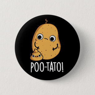 Potatis Rolig Grönsak Bajs Skämt Mörk Bakgrund Knapp