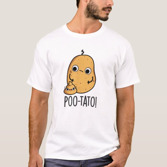 Potatis Rolig Grönsak Bajs Skämt  T Shirt (Framsida)