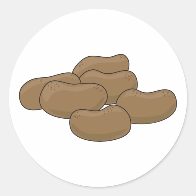 Potatis Runt Klistermärke (Framsida)