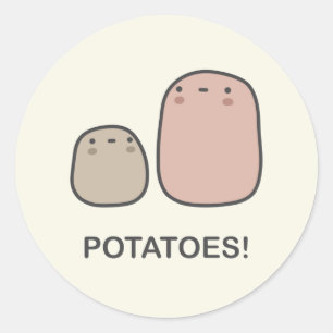  Potatis! Runt Klistermärke