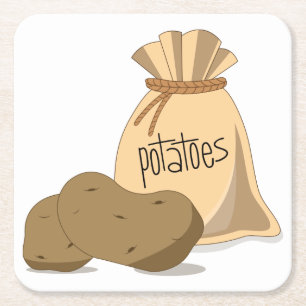 Potatis Underlägg Papper Kvadrat