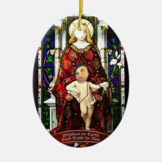 "Potatisar på jord" potatisJesus prydnad Julgransprydnad Keramik