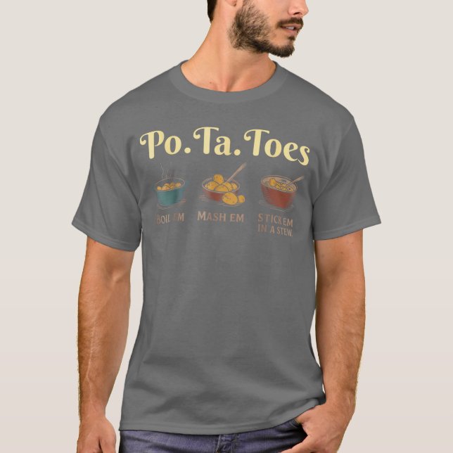 Potatisar PoTatIs Potatis Koka Dom Mosa Dom Sticka T Shirt (Framsida)