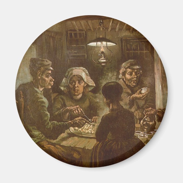 Potatisätarna av Vincent van Gogh Magnet (Framsidan)