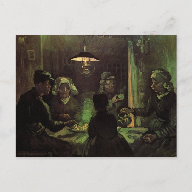 Potatisätarna av Vincent van Gogh Vykort (Framsida)