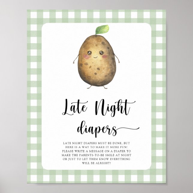 Potatisbabydusch - Sent nattblöjspel Poster (Framsidan)