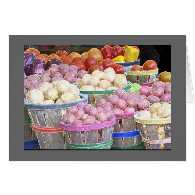 Potatisbutiker på Jean Talon Market Hälsningskort (Framsidan Horizontal)