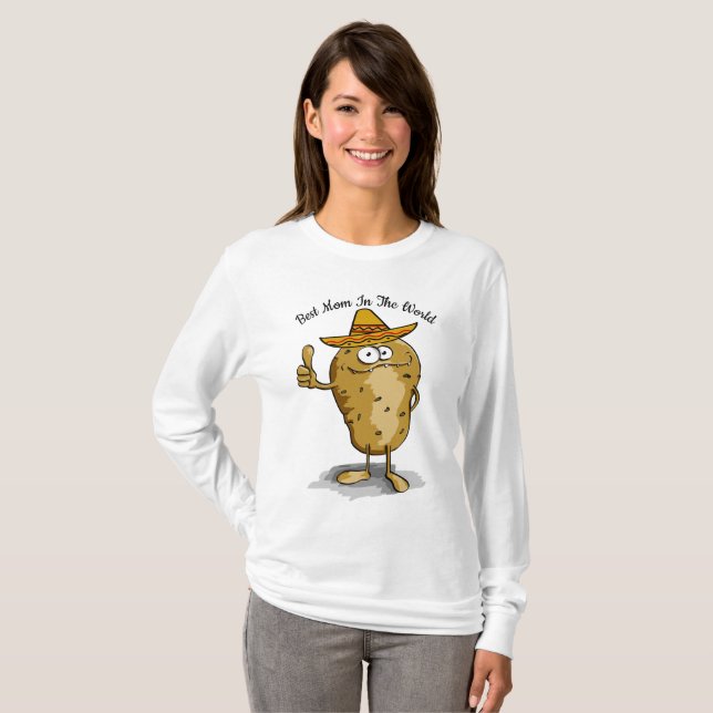 Potatisdesign för mexikanska sombrero-hatt t-shirt (Hel framsida)
