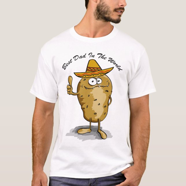 Potatisdesign för mexikanska sombrero-hatt t shirt (Framsida)