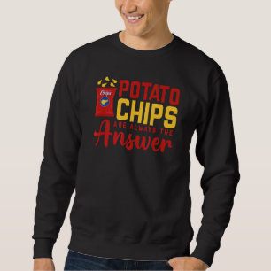 Potatisen Chip är alltid svaret på maten Lång Ärmad Tröja