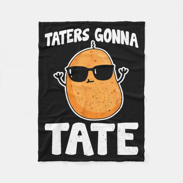 Potatisen Kommer Potatisen - Rolig Potatis Tater T Fleecefilt (Framsidan)