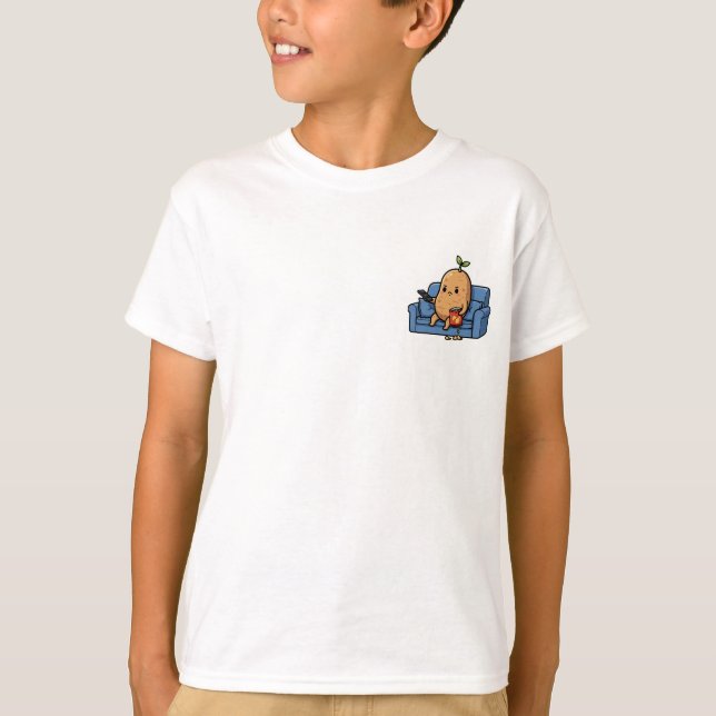 Potatislugnande Snackstund Barn T Shirt (Framsida)