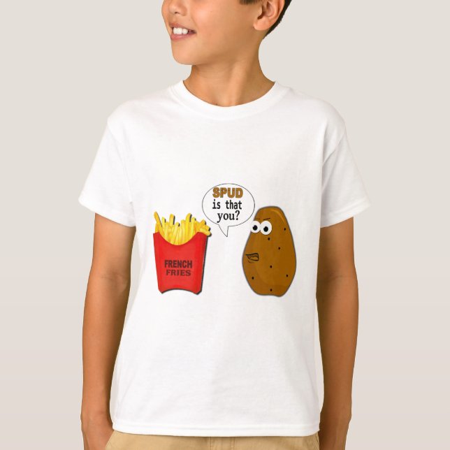 Potatispommes frites är att dig? tee shirt (Framsida)