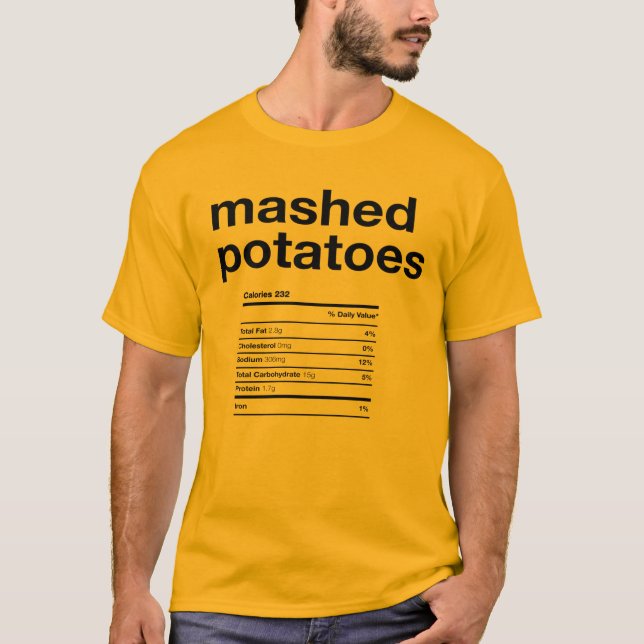 Potatispuré Näringsinformation T Shirt (Framsida)
