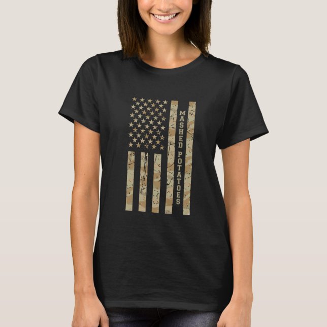 Potatispuré Rolig mat älskare öken kamouflage Amer T Shirt (Framsida)