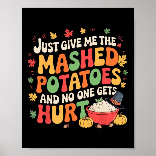 Potatispurélskare Roligt Thanksgiving jul Poster (Framsidan)