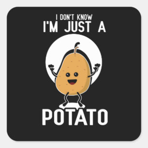 Potato Älskare, Addict , fransk fries Fyrkantigt Klistermärke